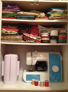 This is an after photograph. Some of my fat quarters are now out of place. This makes me nervous.