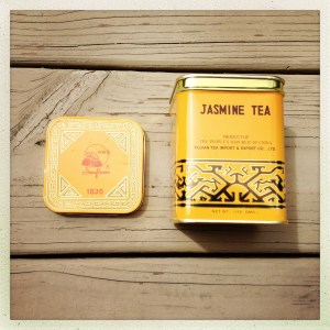 First, take the Jasmine tea tin you luckily haven’t thrown out since your ex-boyfriend brought it over to your apartment years ago because he apparently thought you were that kind of people.  Which was really nice, you know, so you were like, Awww, thank you, even though secretly you were like, What the hell?  All I drink is Diet Coke, Folger’s Simply Smooth, and the occasional wine cooler.  IT’S AS IF YOU DON’T KNOW ME AT ALL.