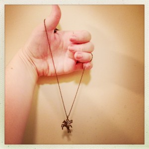 DO choose jewelry and accessories that remind you that the world is awesome and you are one awesome part of this world, such as a sparkly Pegasus necklace that symbolizes the flawless fierceness inside of your soul.  DON'T care if someone will think you're weird because you're 33 and wearing a Pegasus necklace because WHIMSY TRUMPS ALL.